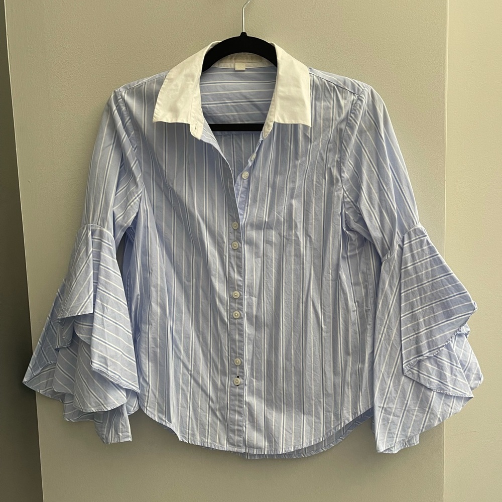 Jonathan Simkhai Ruffle-Sleeve Button Down Shirt - image 3